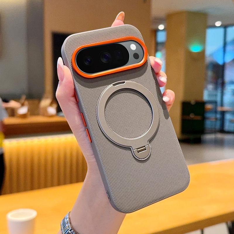 Kickstand Adjustable - 360 回転キックスタンドテクスチャード磁気電話ケース Google Pixel 10 Pro