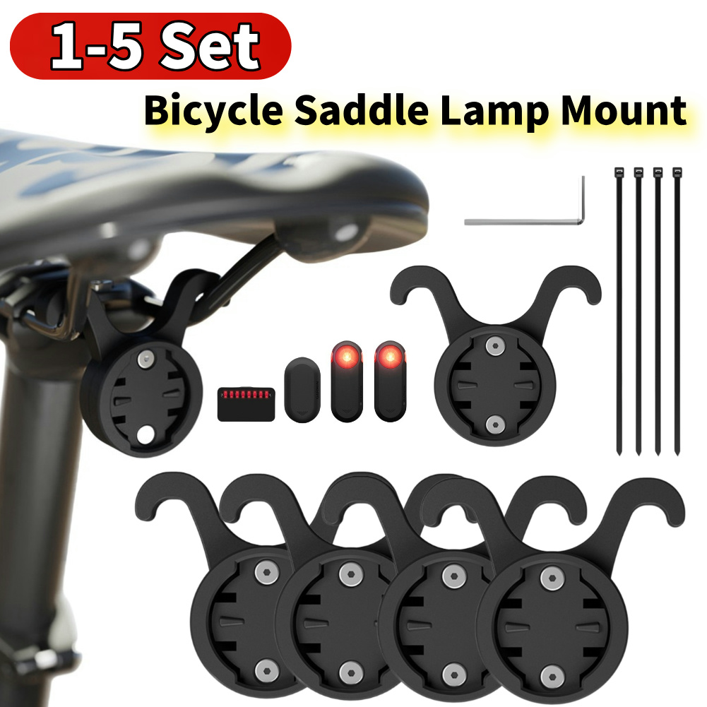 Commuting By Bike - 1-5 セット自転車サドルランプマウント耐衝撃自転車シートポストブラケットユニバーサル自転車テールライトサドルラックガーミン Varia レーダー用