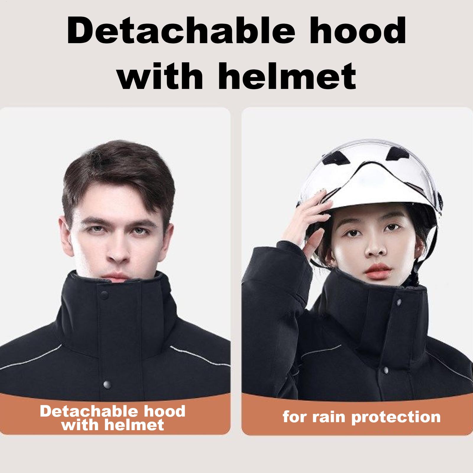 Winter Cycling Commute - オートバイの冬用ジャケット 4 ポケット暖かい服反射ストリップ付き暖かいスノーモービルコート女性男性冬の毎日の通勤