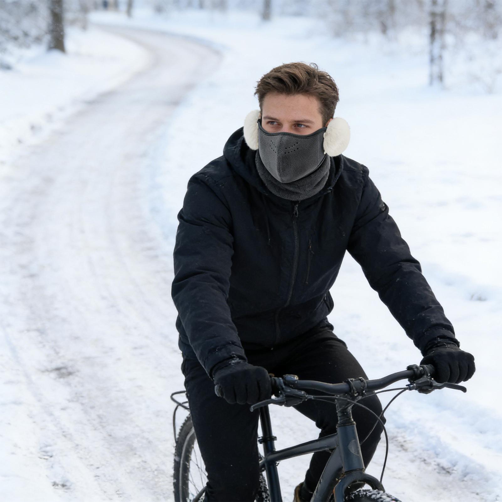 防塵用フェイスカバー サーマル厚いシールド イヤーフラップ付 - Winter Cycling Commute のレビューと価格