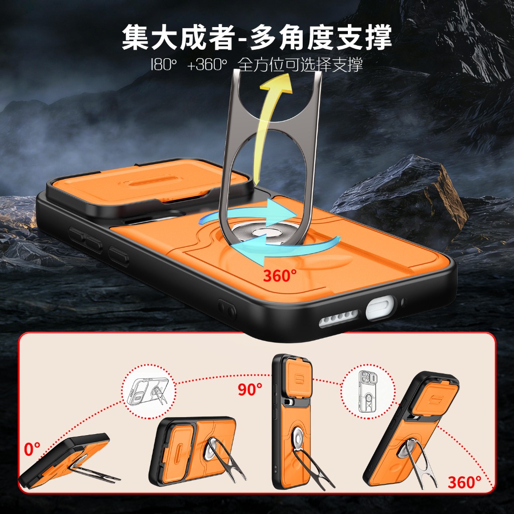 スライドカメラレンズプロテクター付きスマホケース Xiaom - Kickstand Adjustable のレビューと価格
