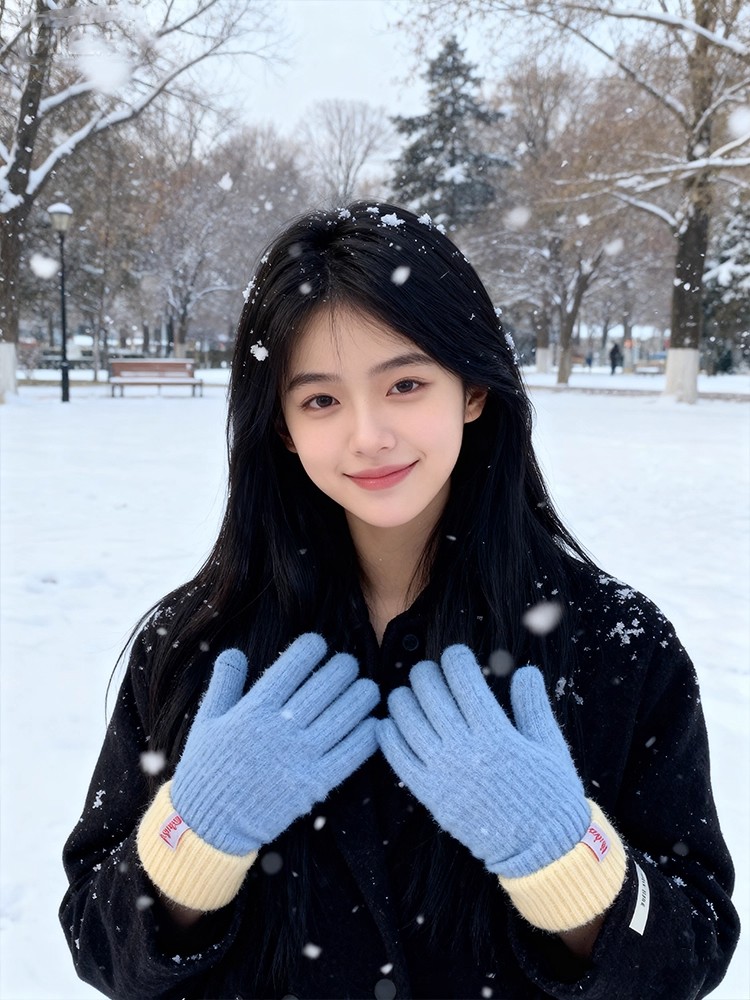 韓国風ニットプラッシュ手袋 女性用 タッチスクリーン対応 サ - Winter Cycling Commute のレビューと価格