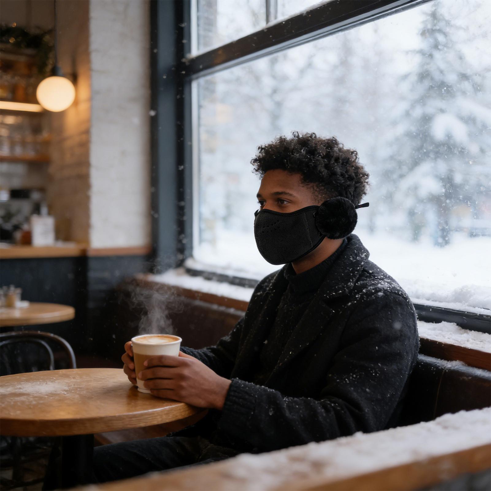 フェイスマウスカバー防風厚いシールド耳フラップ付きフェイスカ - Winter Cycling Commute のレビューと価格