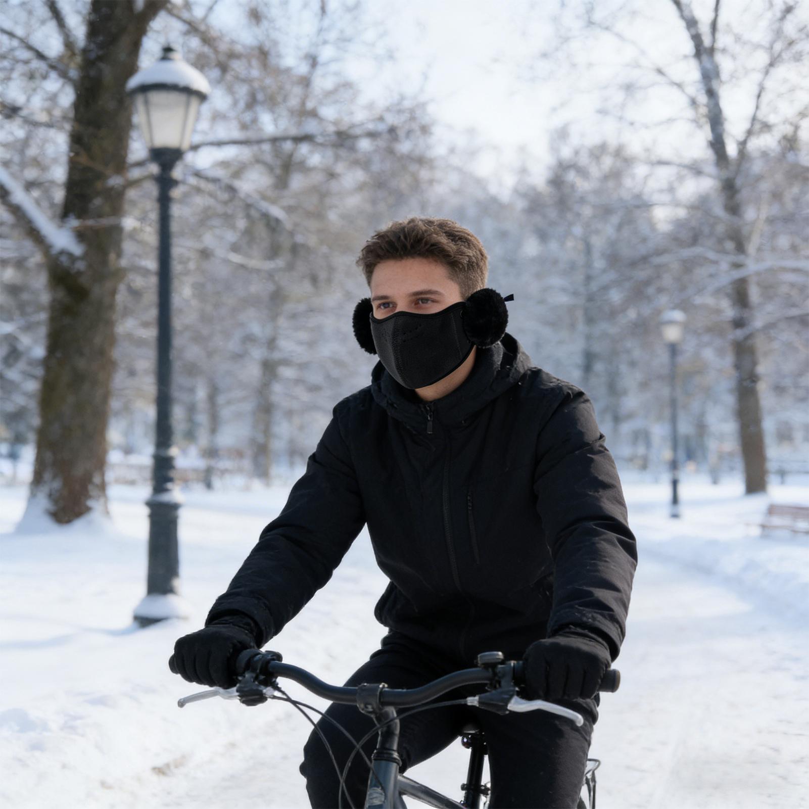 フェイスマウスカバー防風厚いシールド耳フラップ付きフェイスカ - Winter Cycling Commute のレビューと価格